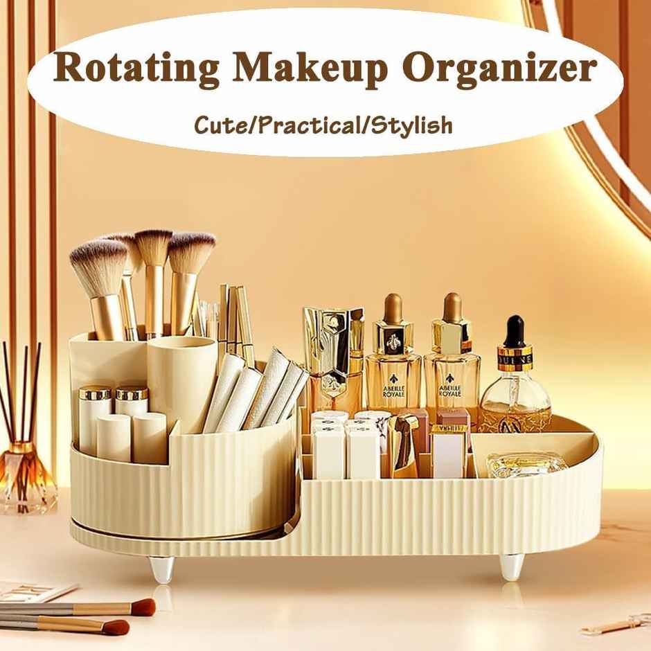 Perpetual 360 Rotating Makeup Organizer with Brush Holder | Ivoey