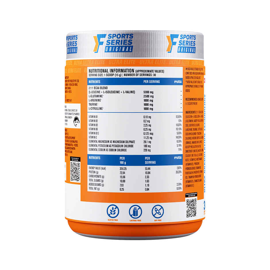 Fast&Up BCAA with Glutamine, Arginine & Citrulline Orange Flavour
