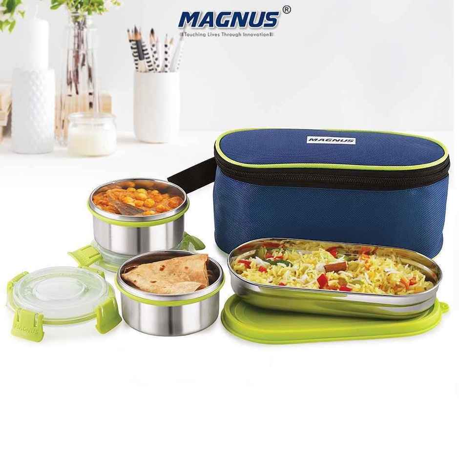Magnus Avanza 3 Prime Lunch Box Set | Stainless Steel | Airtight Leakproof | Insulated Cover