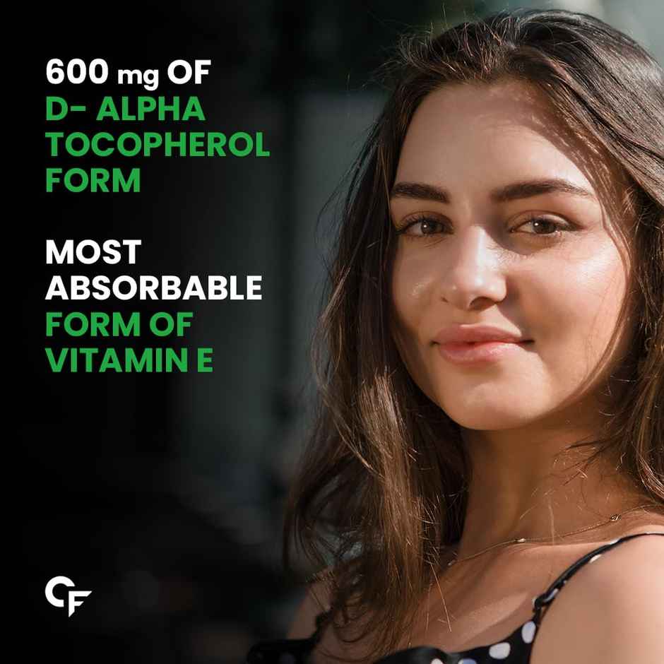Carbamide Forte 400mg Vitamin E Capsules for Face and Hair with Vitamin E Oil- 120 Capsules
