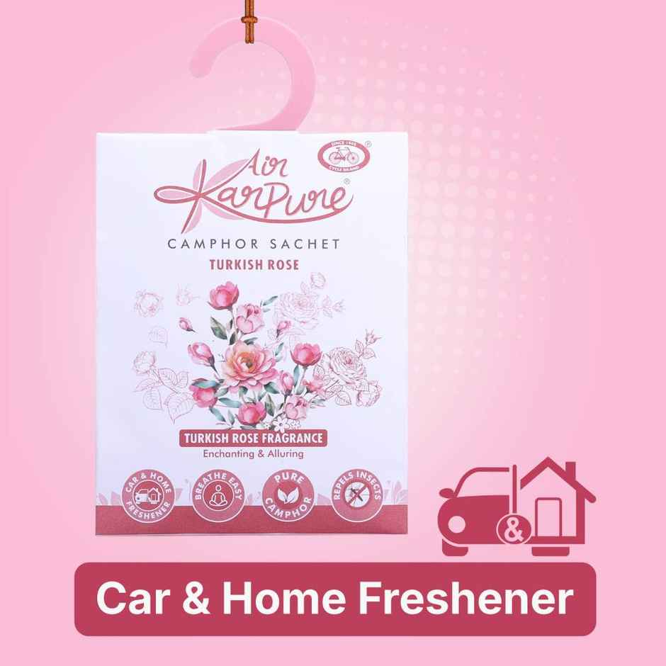 Turkish Rose Camphor Sachet by Air Karpure | Car, Bathroom & Room Freshener | From House of Cycle