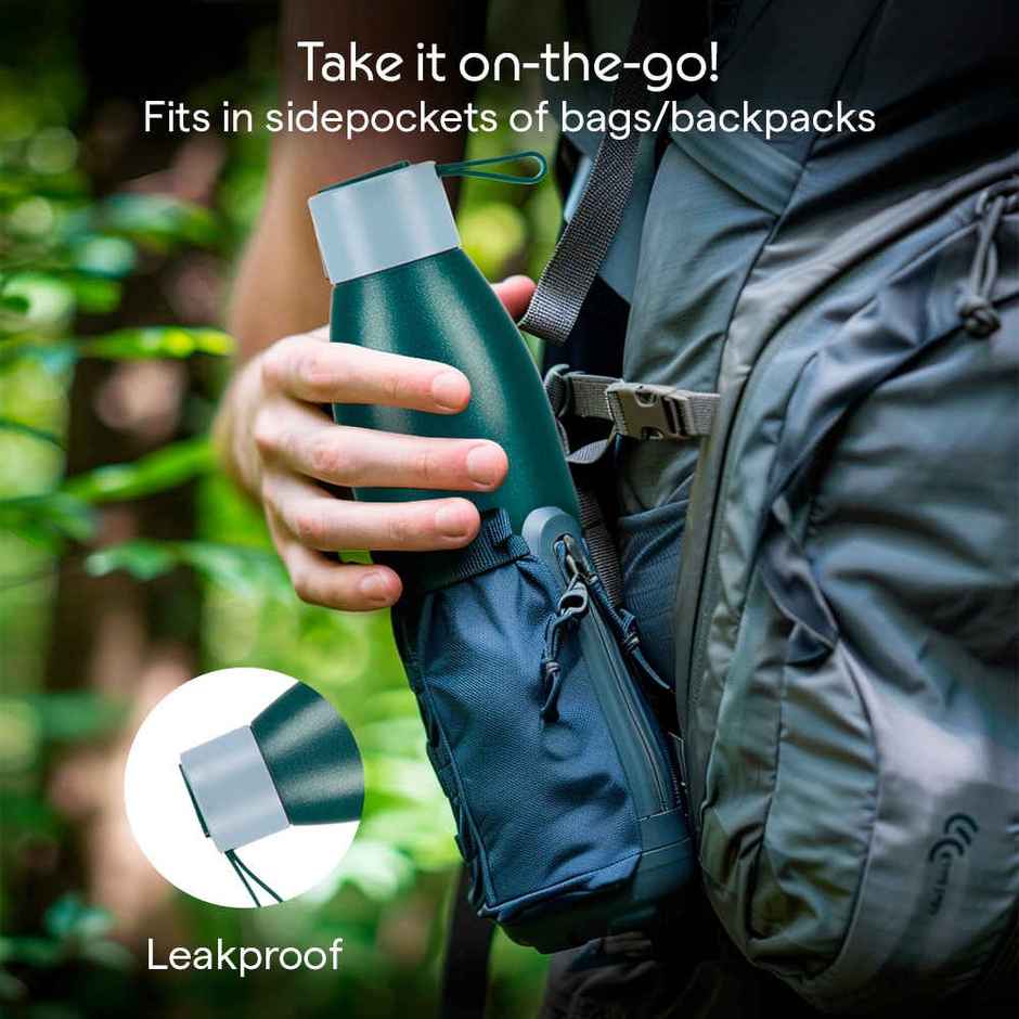 Borosil Duomate Double Wall Vacuum Insulated Stainless Steel Bottle | Green | 900 ml