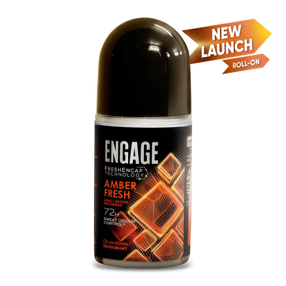 Engage Amber Fresh Underarm Roll-On Deo for  Men | 72hr Protection
