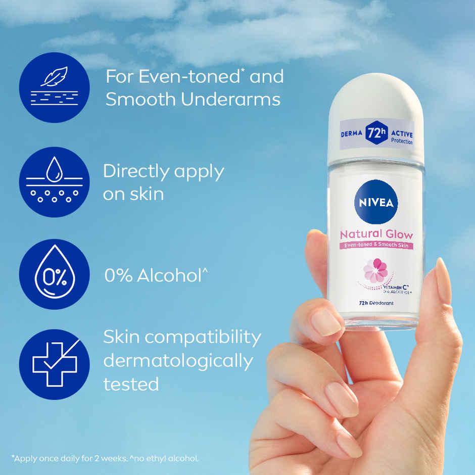 Nivea Natural Glow Even-toned & Smooth Skin 72h Protection Roll On