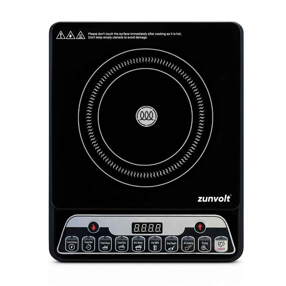 ZunVolt 2000W Induction Cooktop Push Button, Crystal Glass