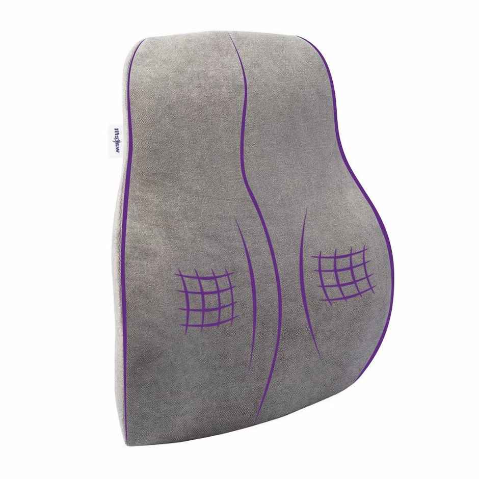 Wakefit Back Support Cushion | Lumbar, Lower Back & Upper Back Support ain Relief Grey