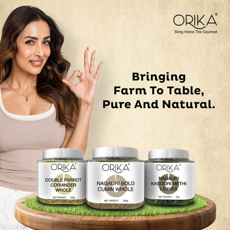 Orika Double Parrot Coriander Whole | Sabut Dhania Jar