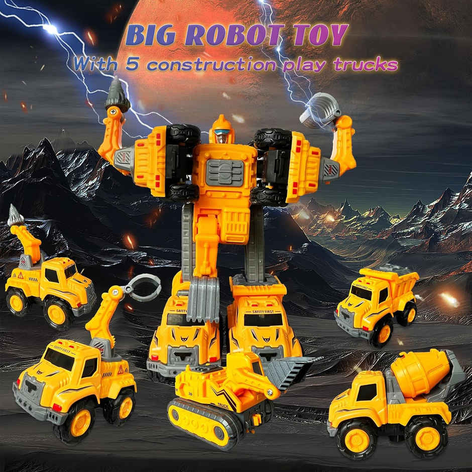 Kidology Transforming Robot Toys For Kids | Action Figures Robotic Construction Vehicles Toy Car