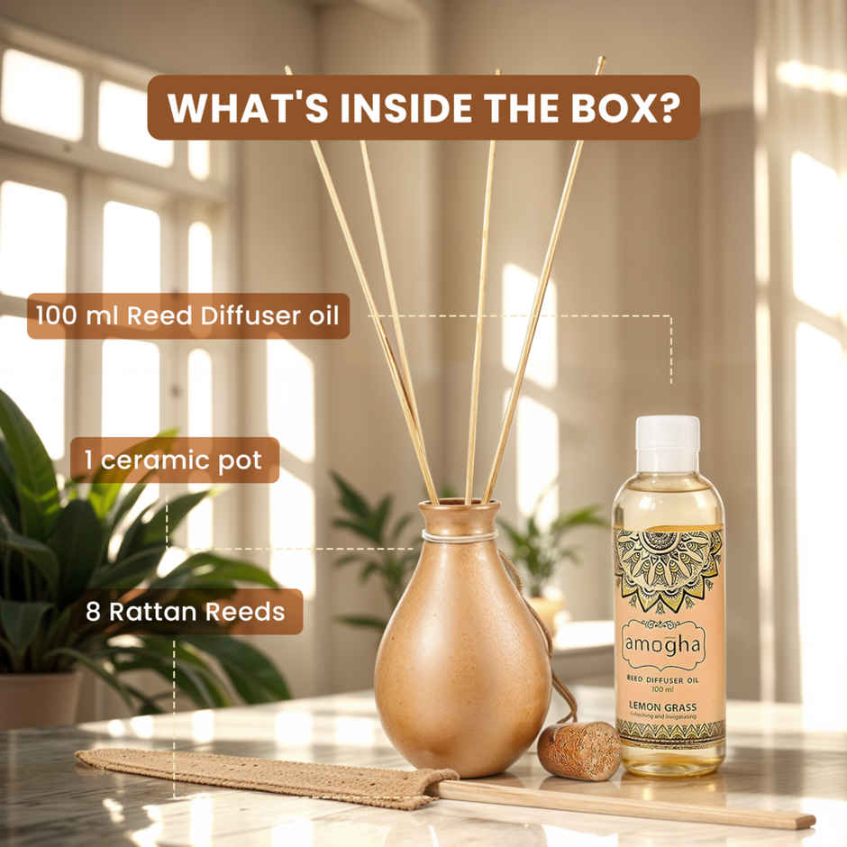 IRIS Amogha Lemon Grass Reed Diffuser Set