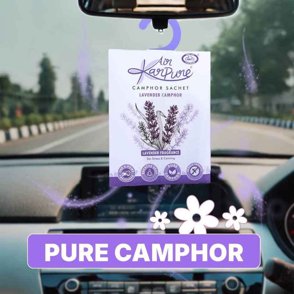 Lavender Camphor Sachet by Air Karpure|Car, Bathroom, Wardrobe & Room Freshener|From House of Cycle
