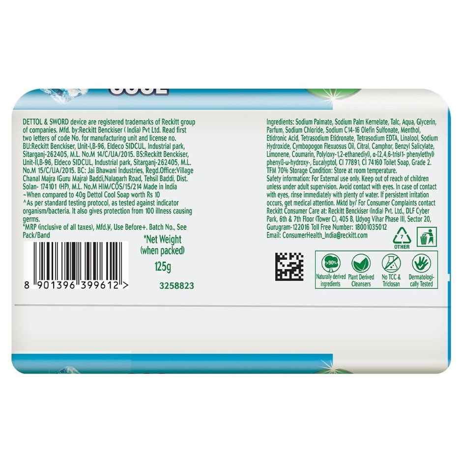 Dettol Icy Cool Bathing Soap Bar With 2x Menthol