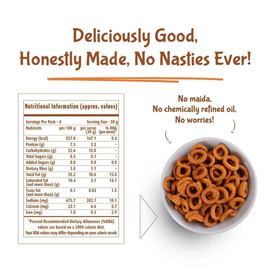 Wellbe Crunchy Kodubale | Crunchy Savory Snack