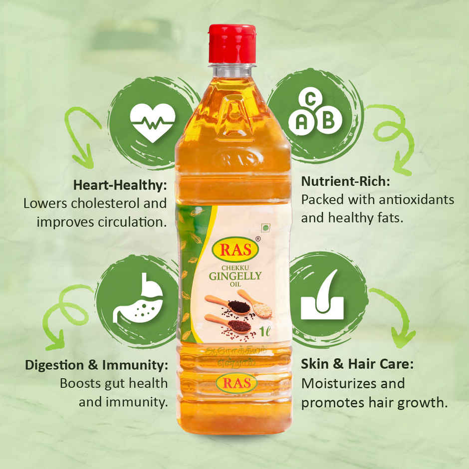 Ras Chekku Gingelly Oil Bottle - Cold Pressed Oil