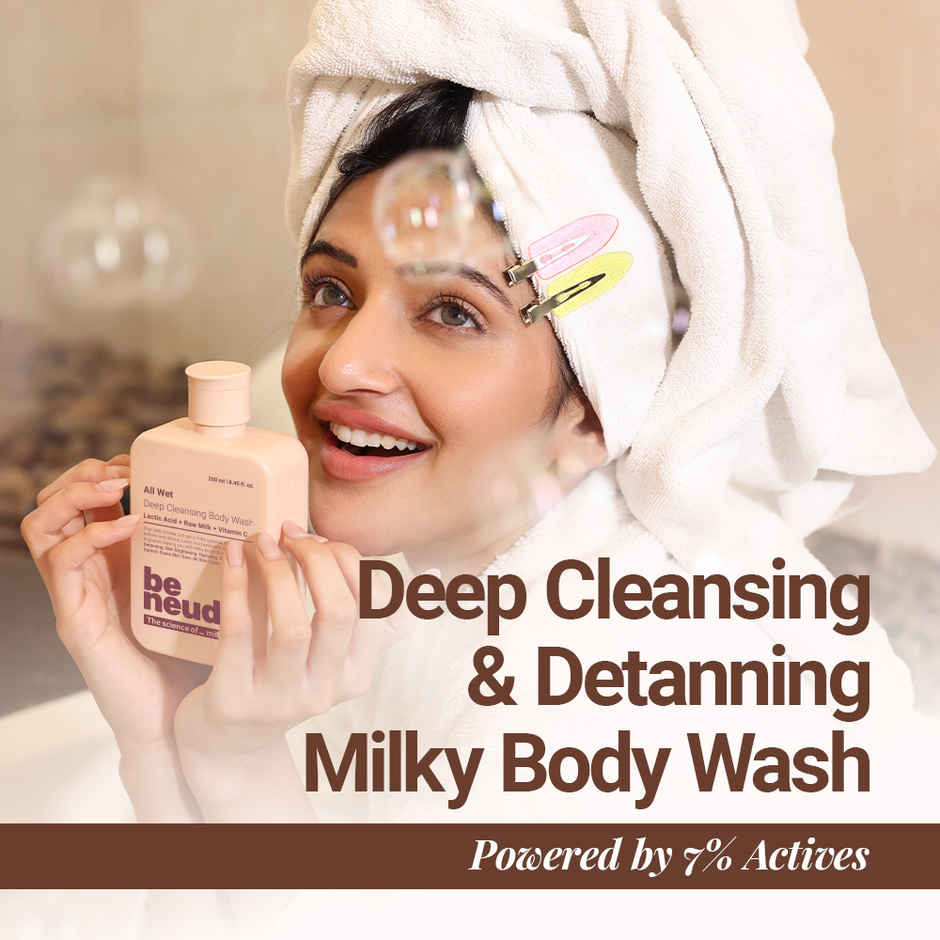 Be Neude Skin Deep Cleansing, Detanning, Hydrating Milk Body Wash - All Wet