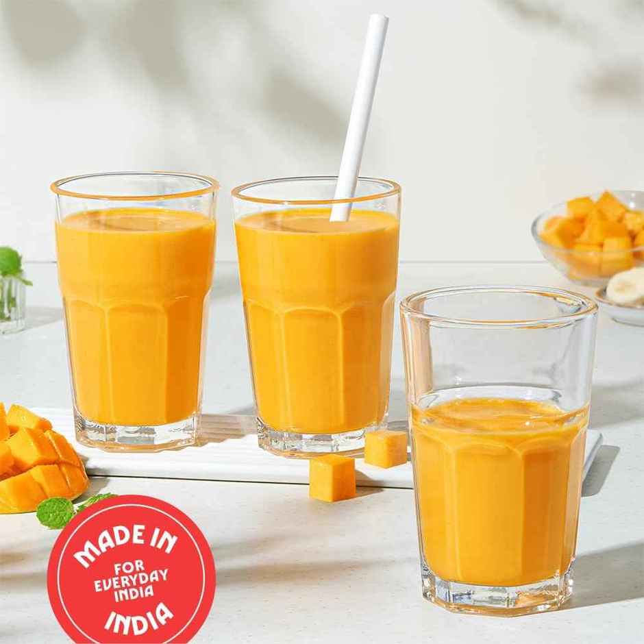 Borosil Eternal 305 ml Set of 6 pcs Transparent Drinking Glass |Borosilicate Glass Tumblers