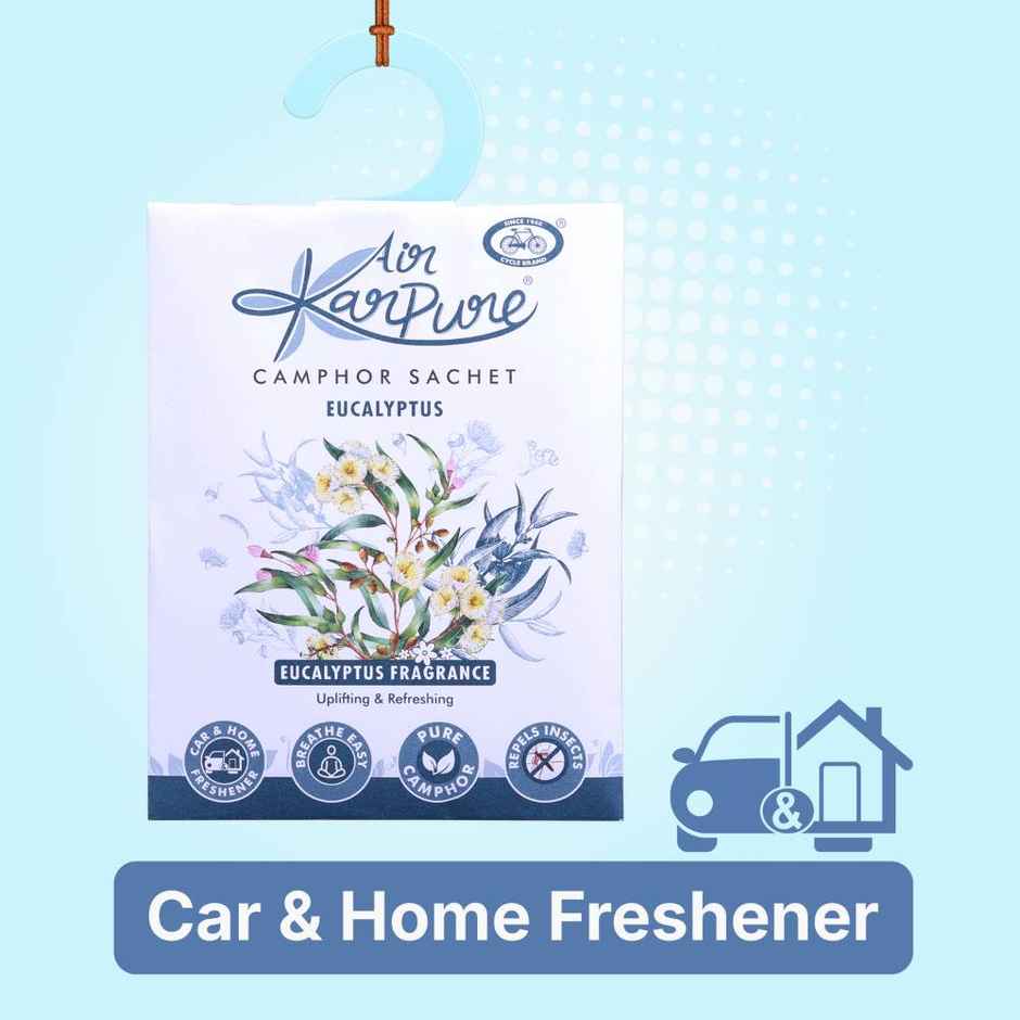 Eucalyptus Camphor Sachet by Air Karpure | Car, Bathroom & Room Freshener | From House of Cycle