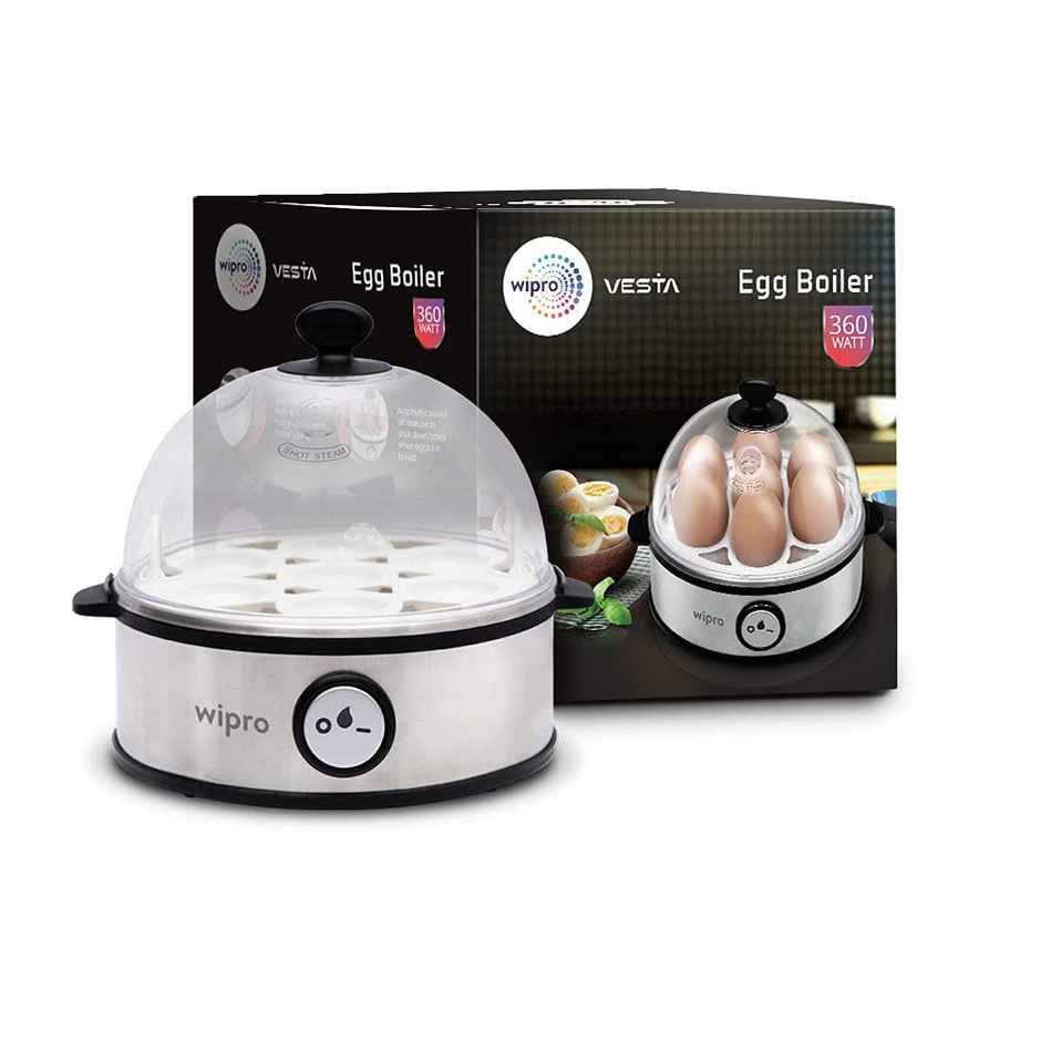 Wipro Vesta Electric Egg Boiler, 360 Watts, 3 Boiling Modes, White