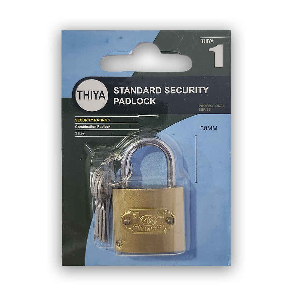 Chrome 30Mm Pad Lock Gold