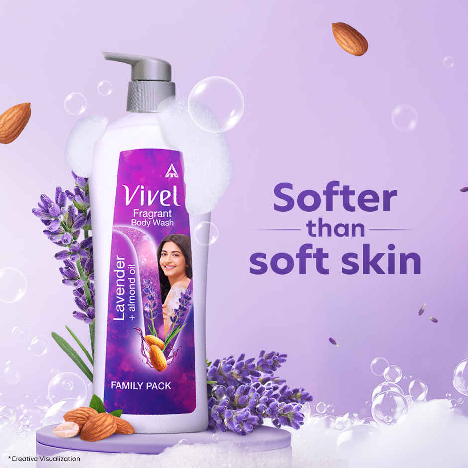 Vivel Body Wash Lavender & Almond Oil Shower For Women And Men