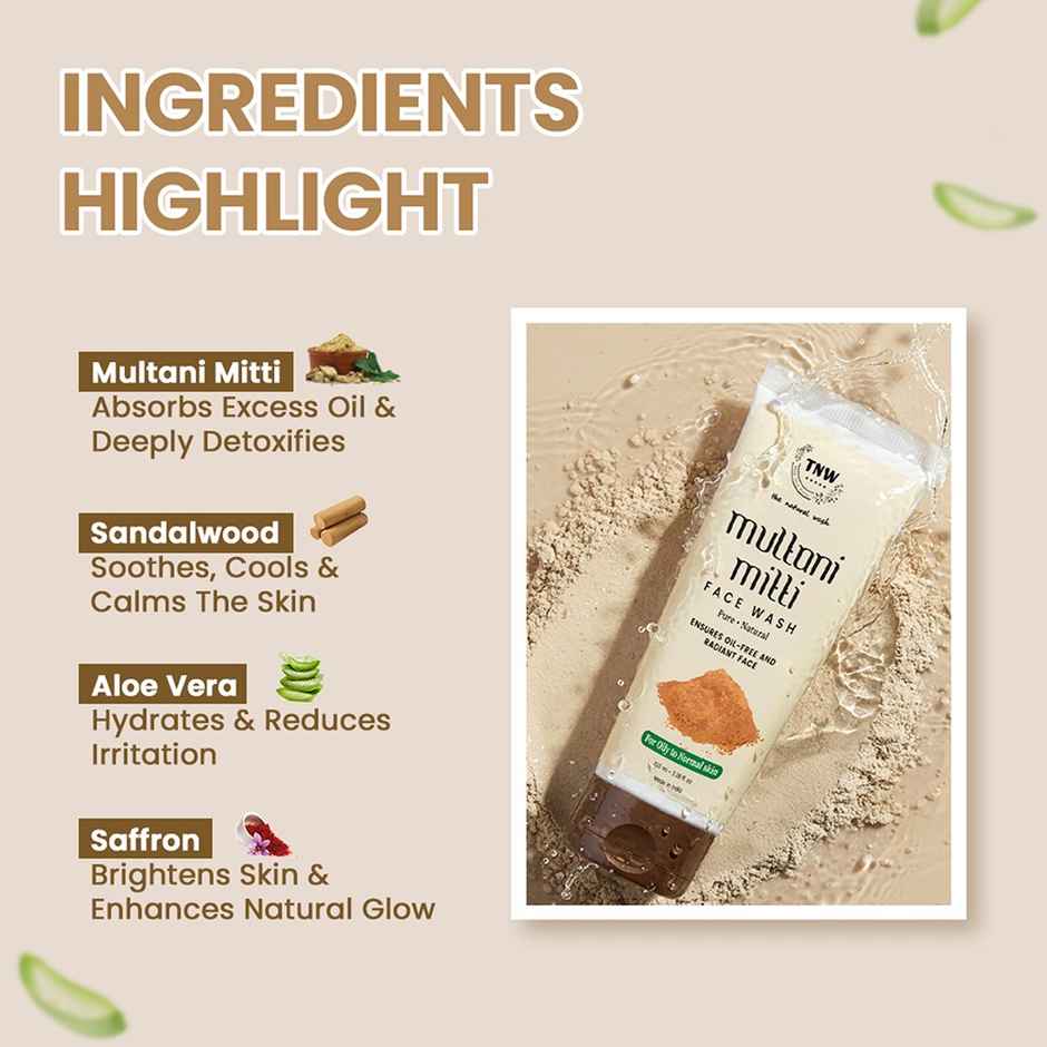 TNW The Natural Wash Multani Mitti Face Wash for Removing Pigmentation, Controls Acne & Excess Oil Combo