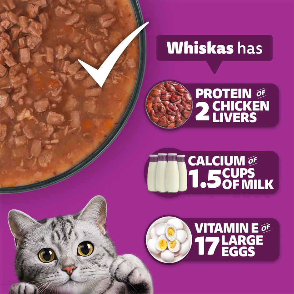 Whiskas Adult Wet Cat Food Chicken and Salmon in Jelly