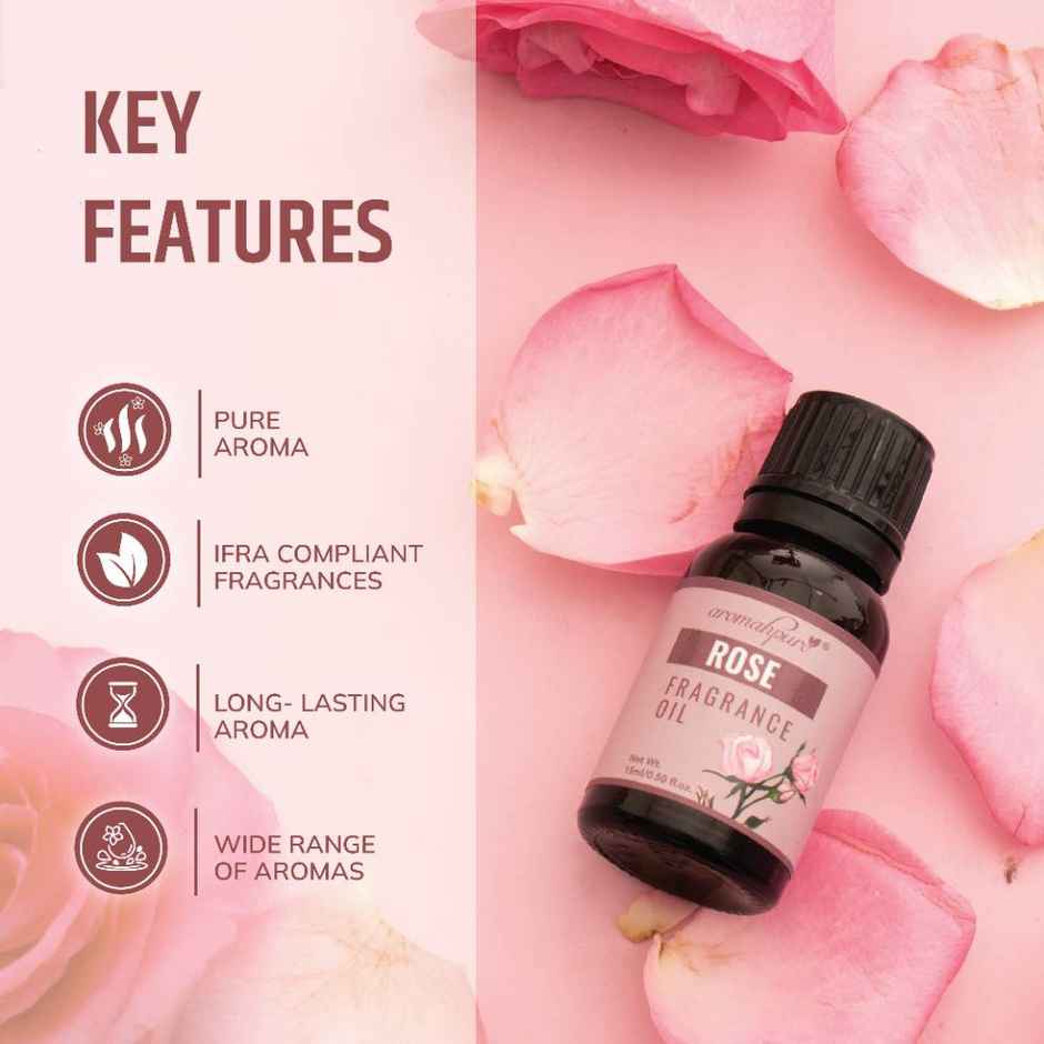 Aromahpure Fragrance Oil | Rose Aroma Oil for Home Fragrance | Helps in Meditation