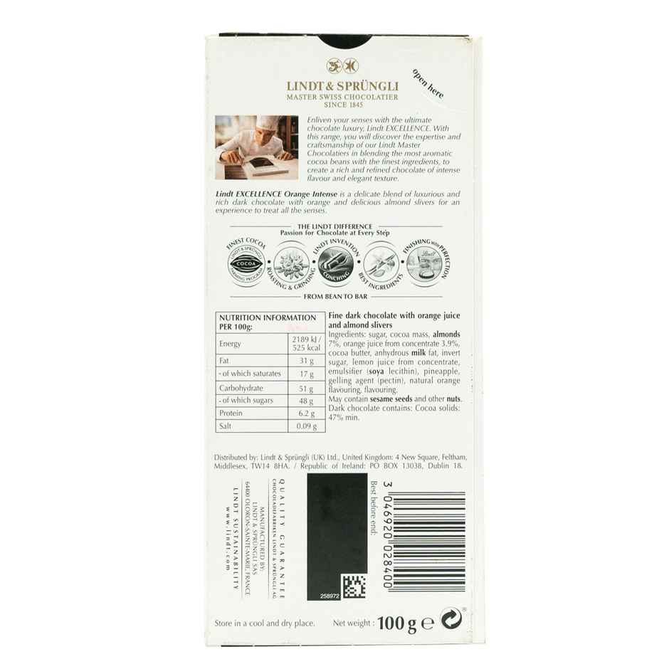 Lindt Excellence Orange Intense Dark Chocolate