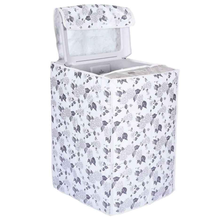 Daluci Lg Top Load Washing Machine Cover For 6-7 kg | Half White and Grey | 56 x 56 x 85 cm