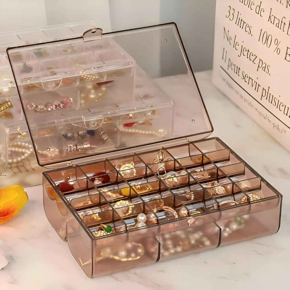 Zedak Acrylic 2-Layer Jewellery Organizer | Brown