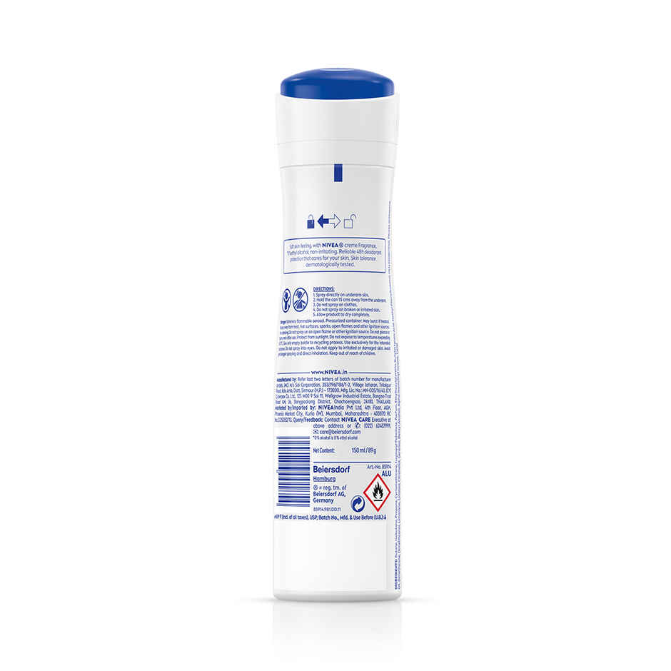 Nivea Women Deodorant Protect Care NonIrritating Protection with Nivea Crme Fragrance