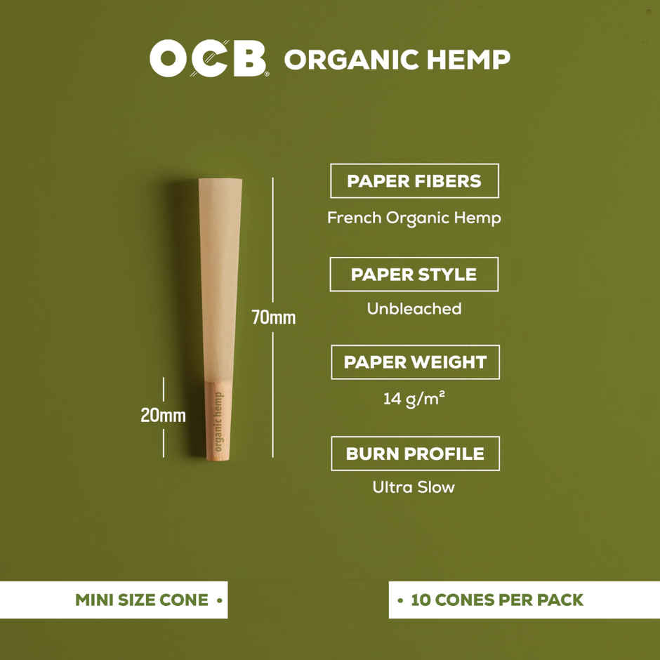 OCB France Organic Hemp Pre Roll Cones | Mini Size