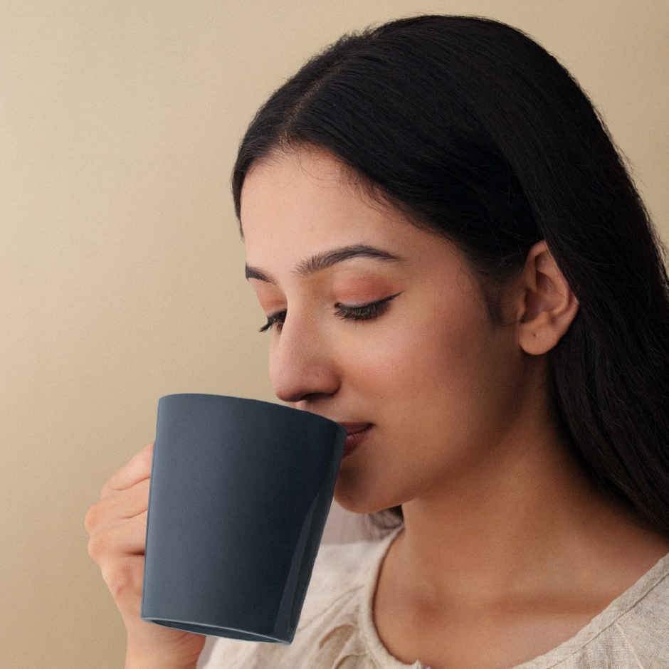 Borosil Porcelia Haven Denim Tea Coffee Porcelain Mug Set Microwave Dishwasher Safe