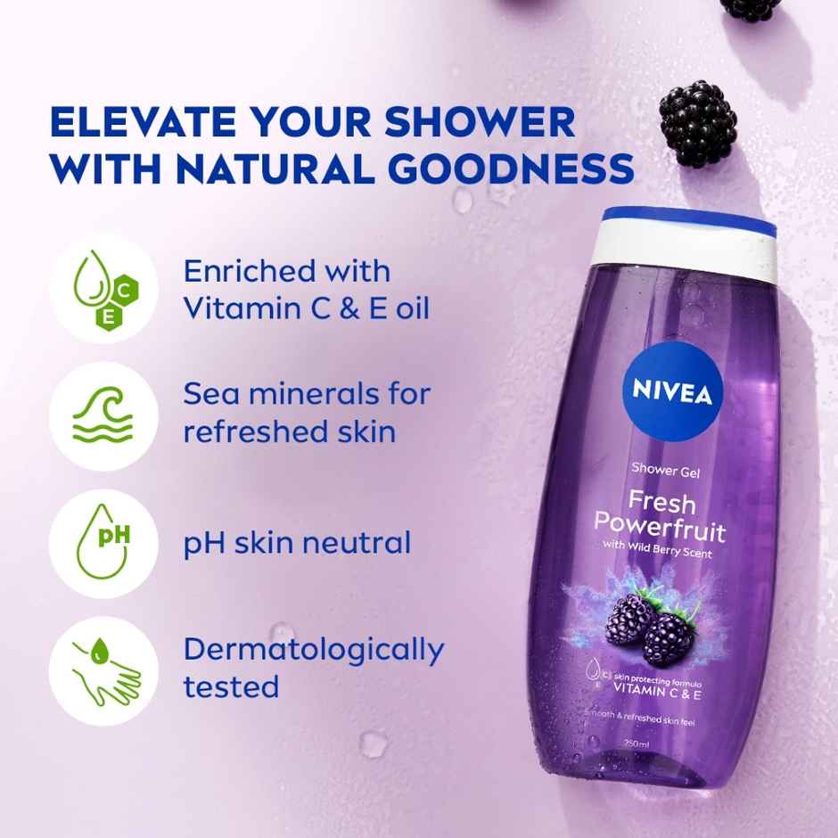 Nivea Shower Gel Power Fruit Fresh Body Wash Combo