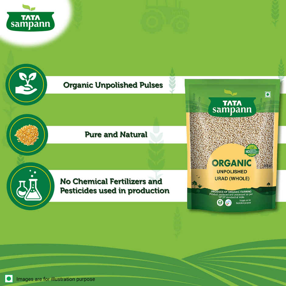 Tata Sampann Organic Unpolished Urad Whole Dal