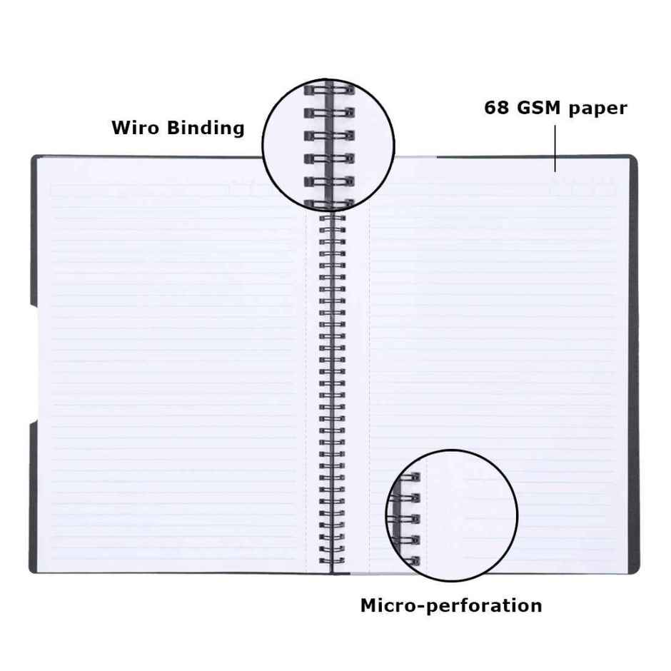 Navneet HQ 1 Subject Spiral Bound Single Line Blank PP Cover Notebook | A5 15 x 21 cm, 160 Pages