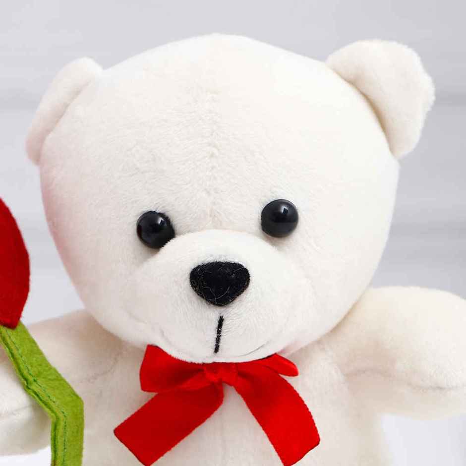 Archies Cute Little White Teddy Bear with Be Mine Heart - 20 cm