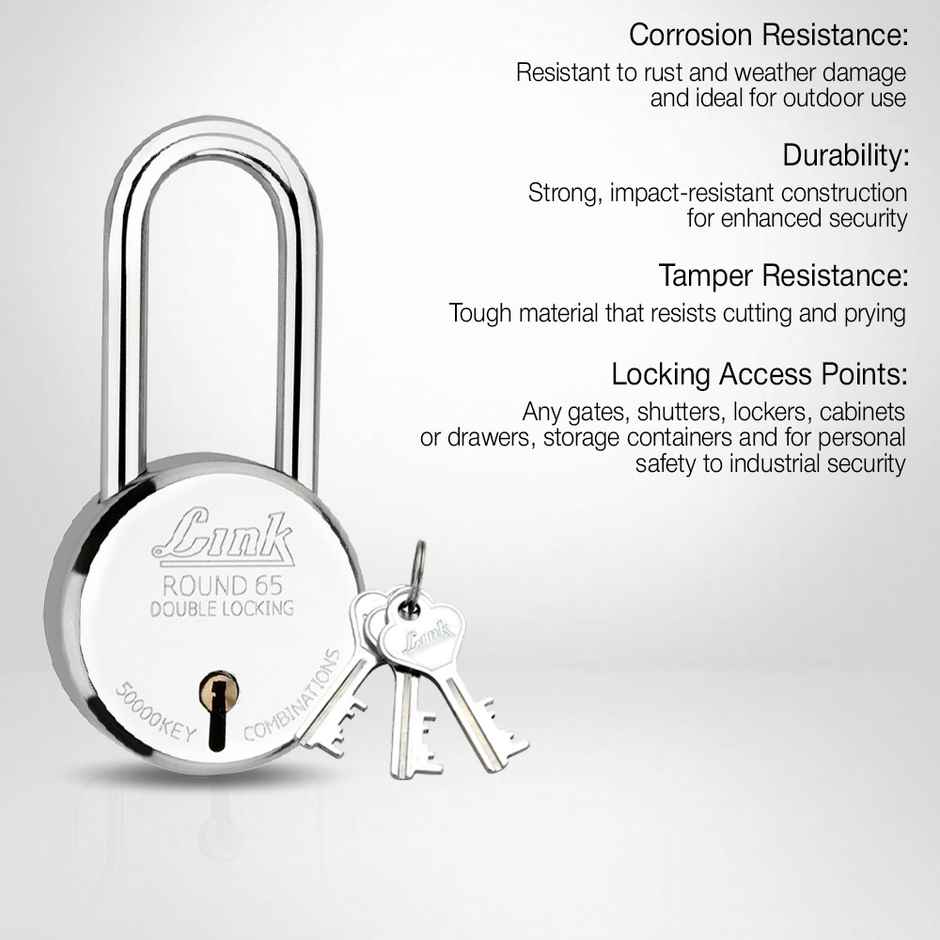 Link stainless steel Round 65 LS mm padlock