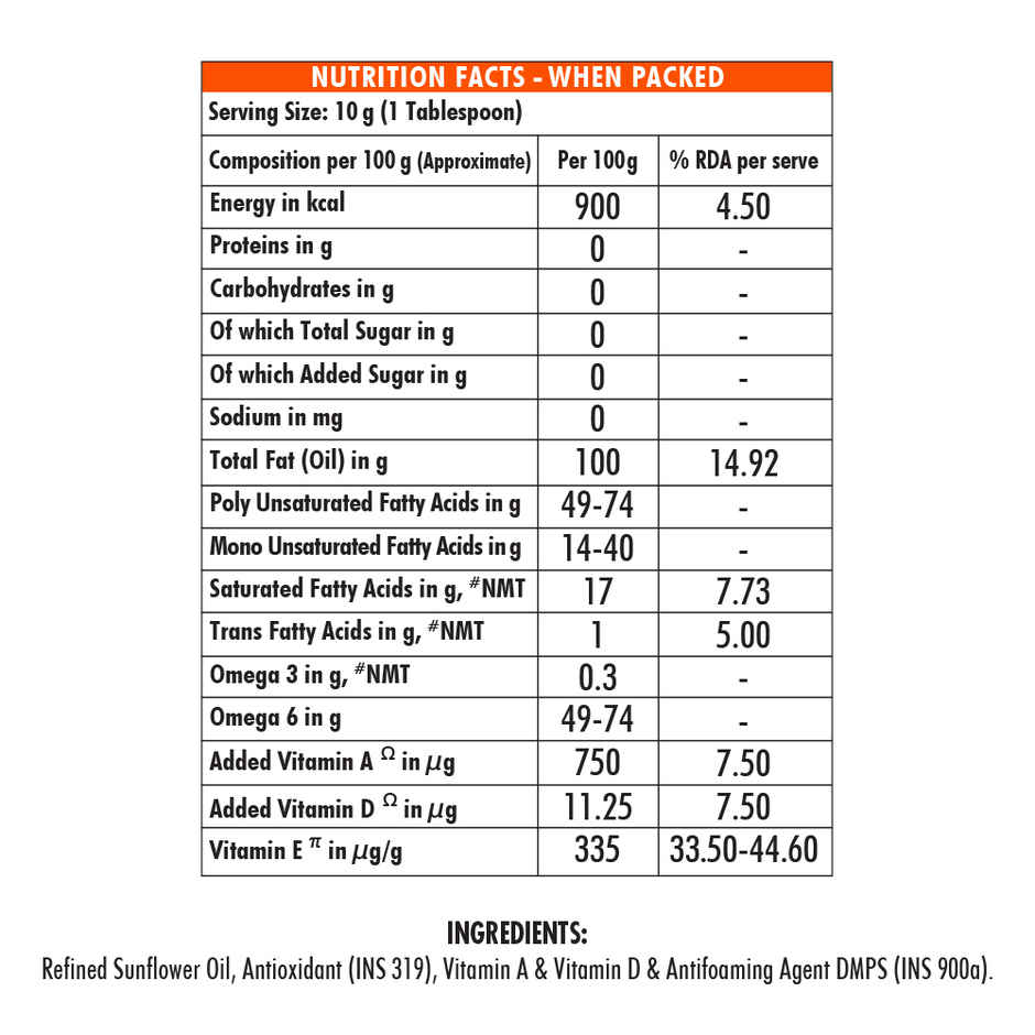 Hello Life Refined Sunflower Cooking Oil | Portable Pouch
