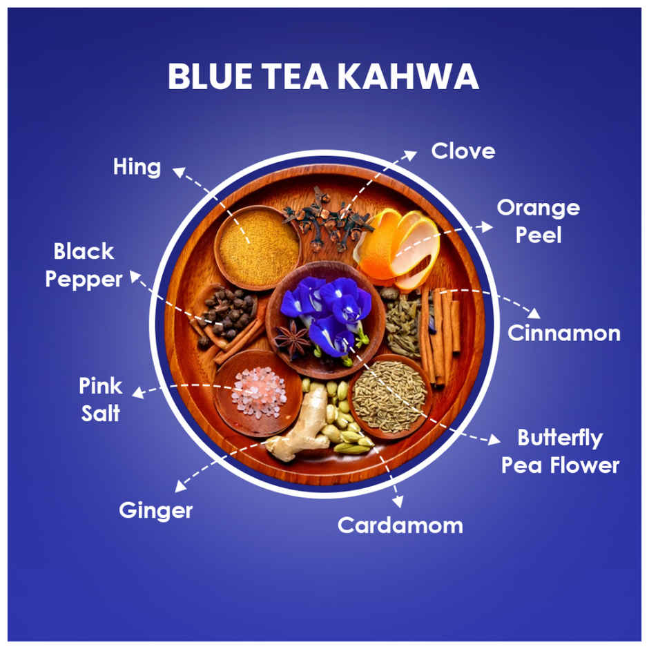 Blue Tea Butterfly Pea Flower Kahwa Zipper