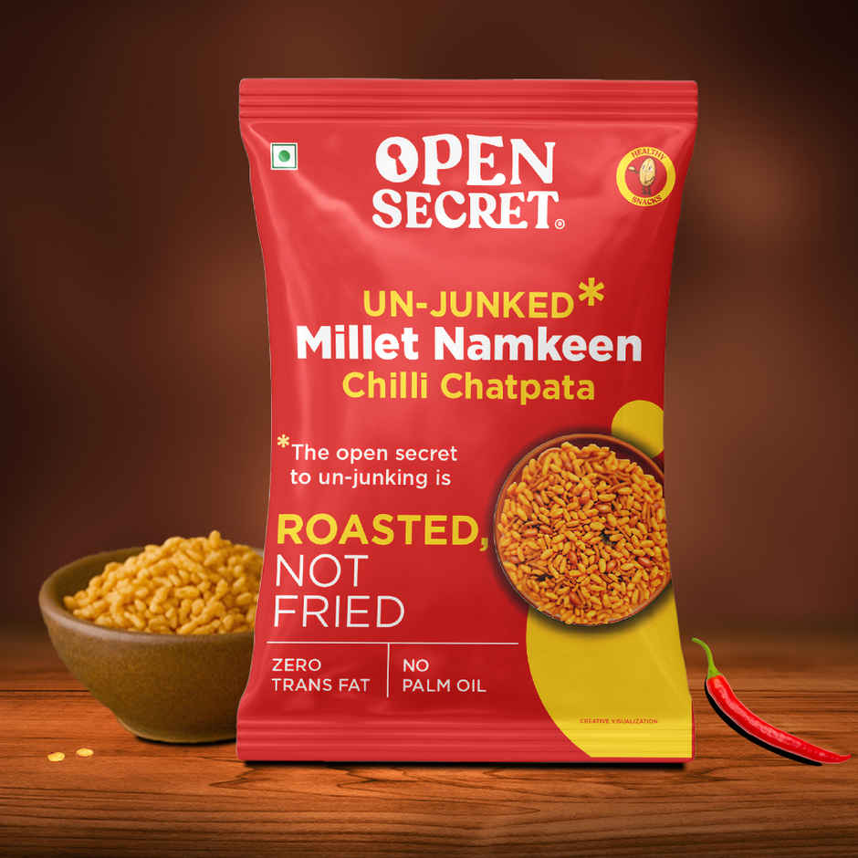 Open Secret Healthy Namkeen Chilli Chatpata | Roasted Snacks, No Palm Oil contains millets