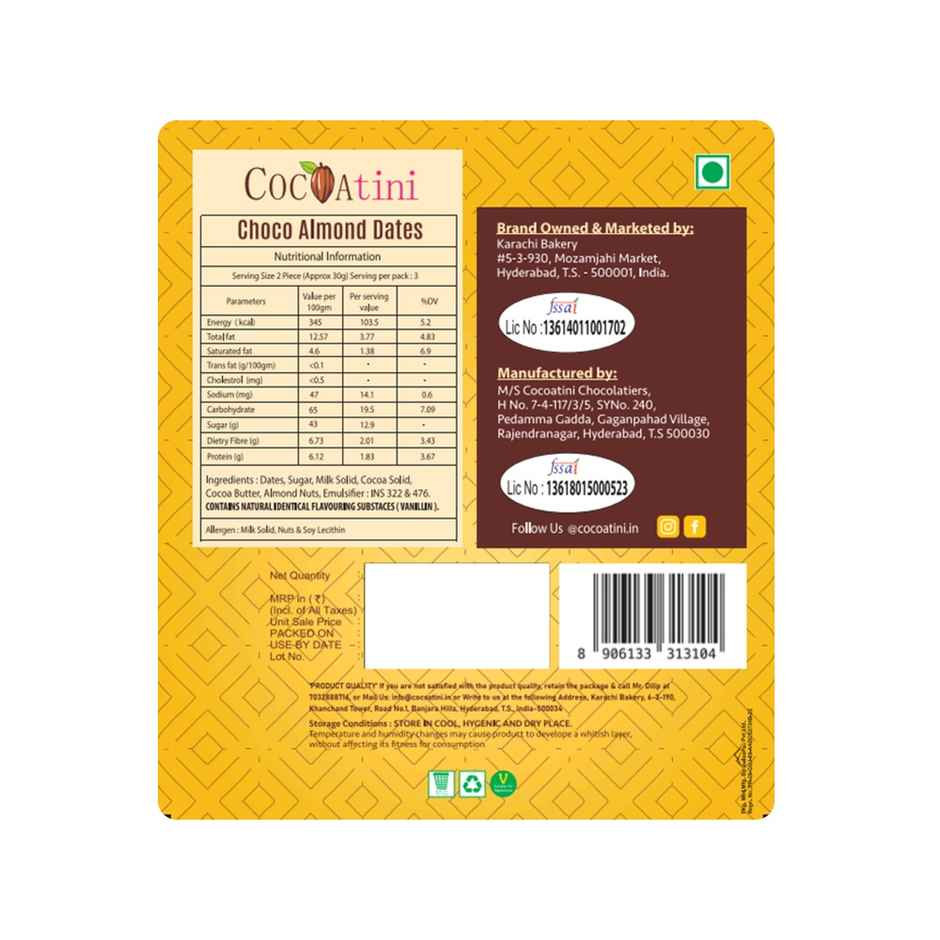 Karachi Bakery Choco Almond Dates Shaped Chocolates