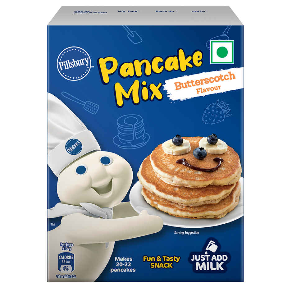 Pillsbury Butterscotch Flavour Pancake Mix 2-Minute Pancake Mix For Kids No-Preservatives