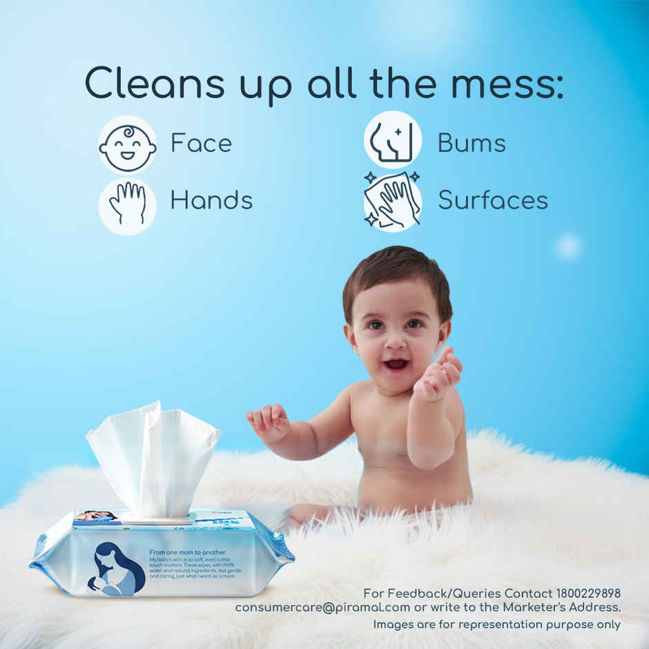 Little's AquaSense Baby Wipes | 100% Biodegradable Aloe Vera Pure Water Wipes for Sensitive Skin