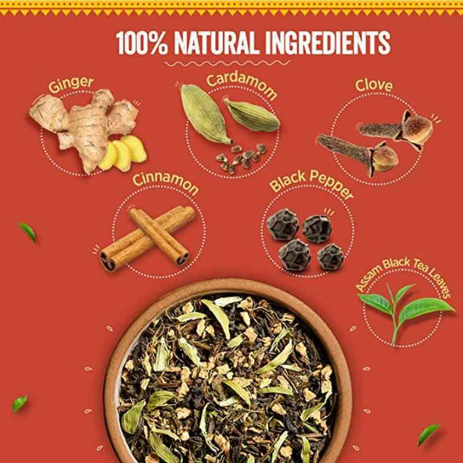 Chaayos Masala Chai Tea Bags-Assam Black Tea With Natural Spices