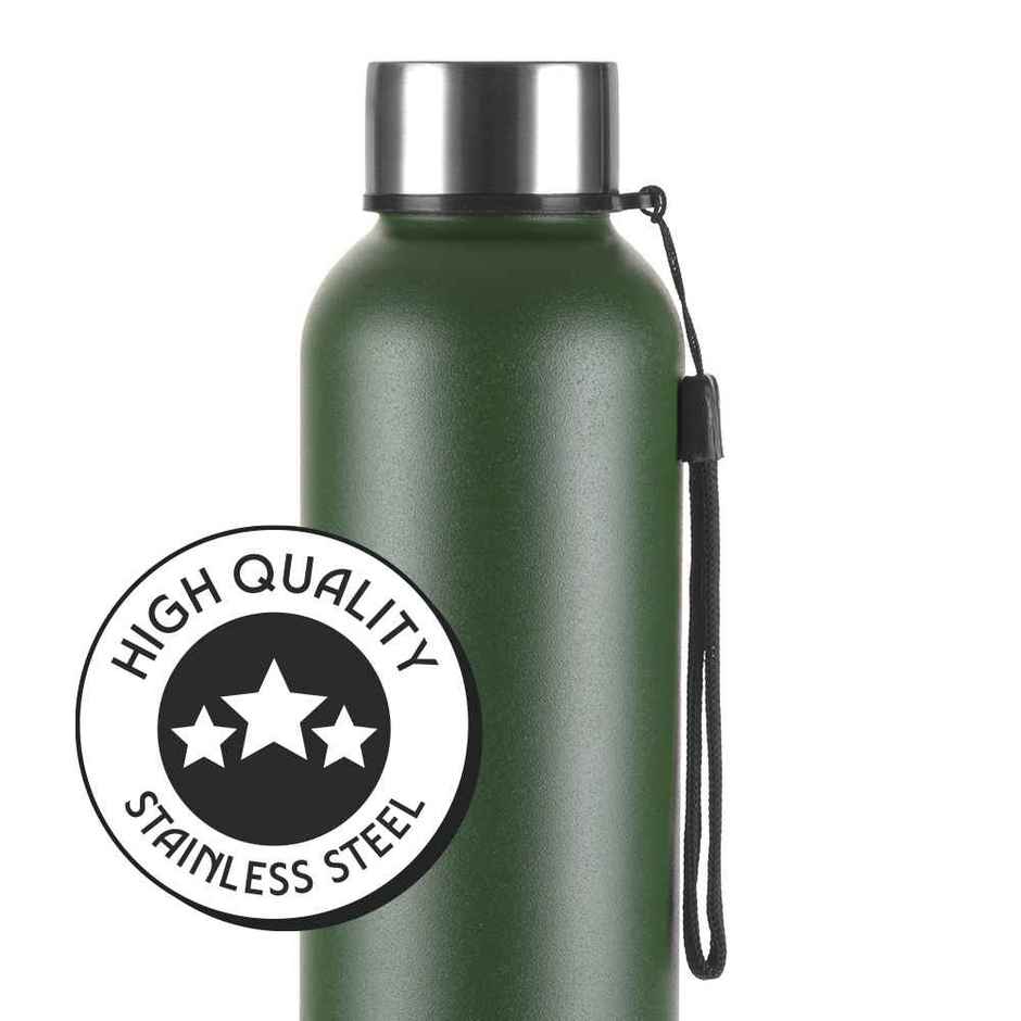 Borosil Laguna Single Wall Stainless Steel Water Bottle | Green | 1 L