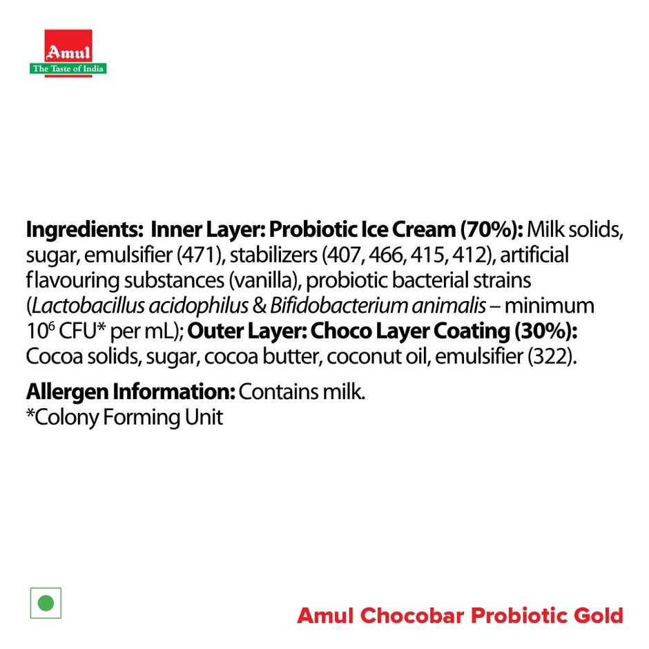 Amul Gold Probiotic Chocobar Ice Cream