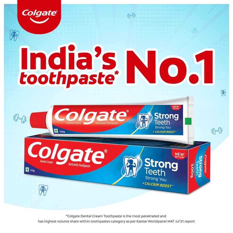 Colgate Strong Teeth Anticavity Toothpaste (With Free Toothbrush) Combo