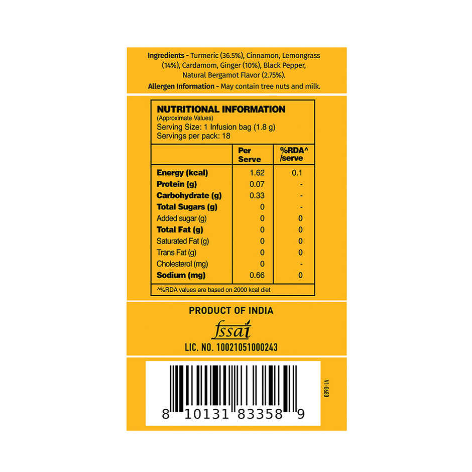 Vahdam Turmeric Citrus Ginger for Throat Relief | Herbal Infusion
