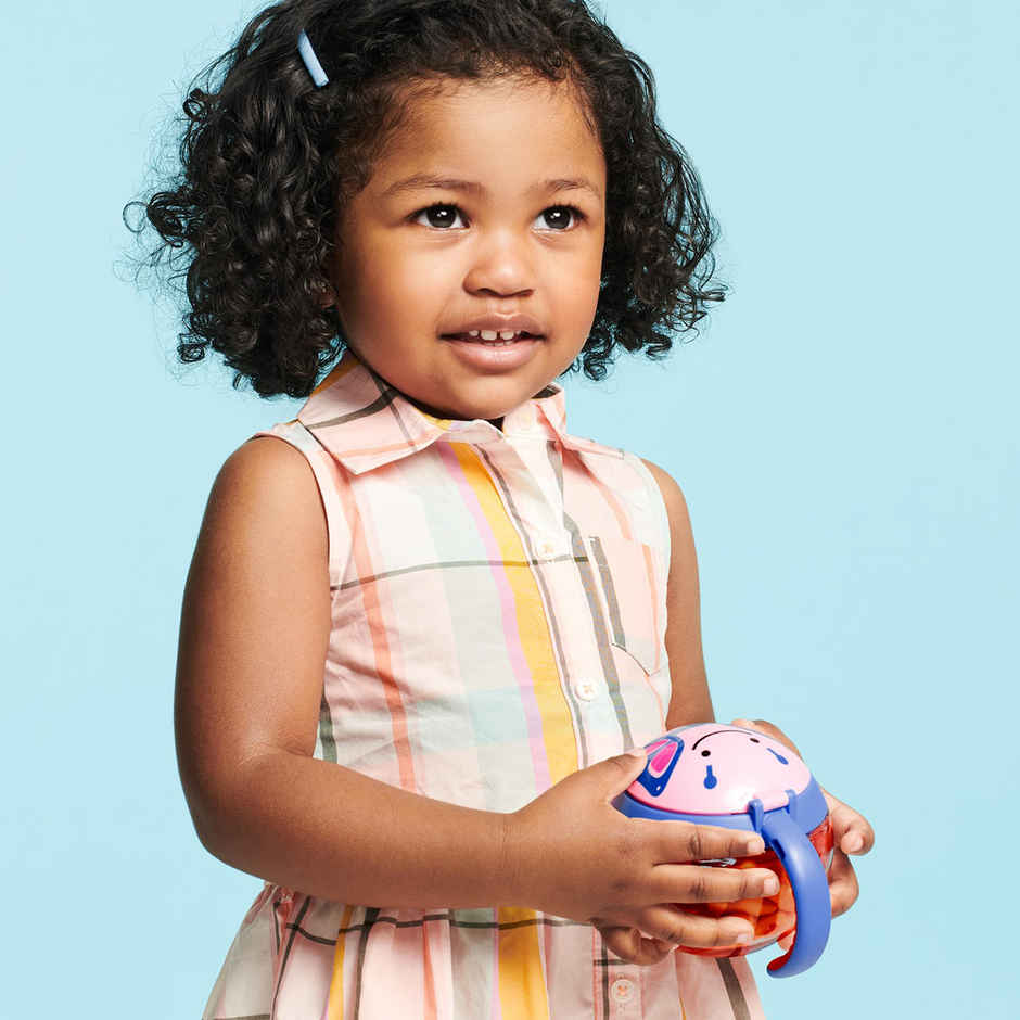 Skip Hop Zoo Snack Cup, Spill-Proof Toddler Snack Container Snap Lid, No-Mess,18- 36 M,Butterfly