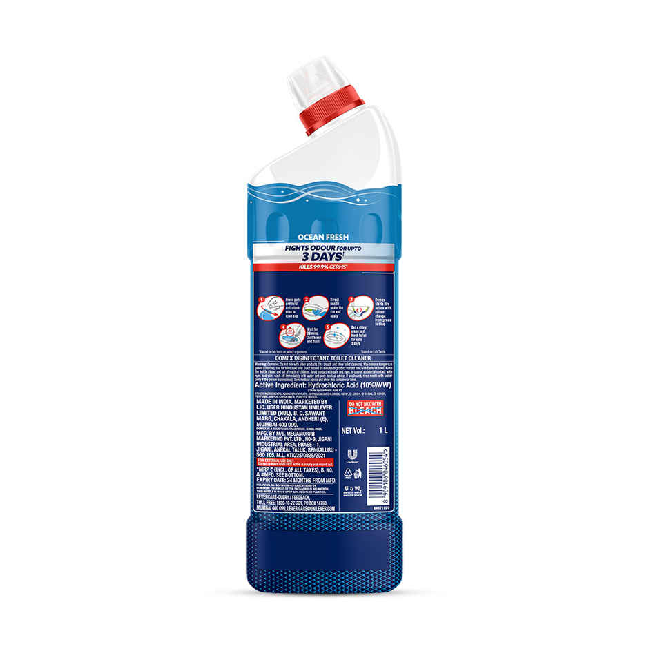 Domex Ocean Fresh Toilet Cleaner | Fights Odour for Upto 3 Days